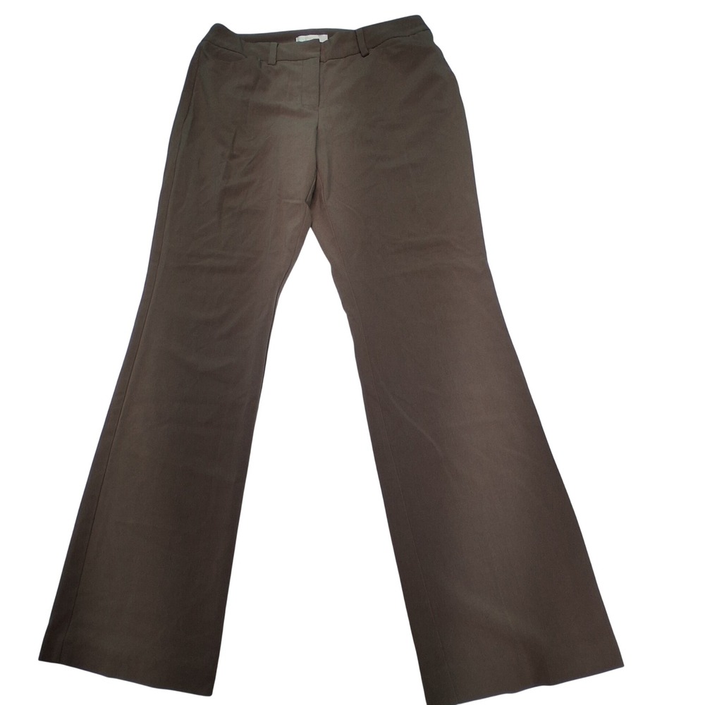Chico's Dress Pants 0.5 Regular Brown Olive Career Trousers Work Professional